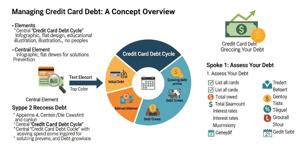 managing credit card debt — featured illustration