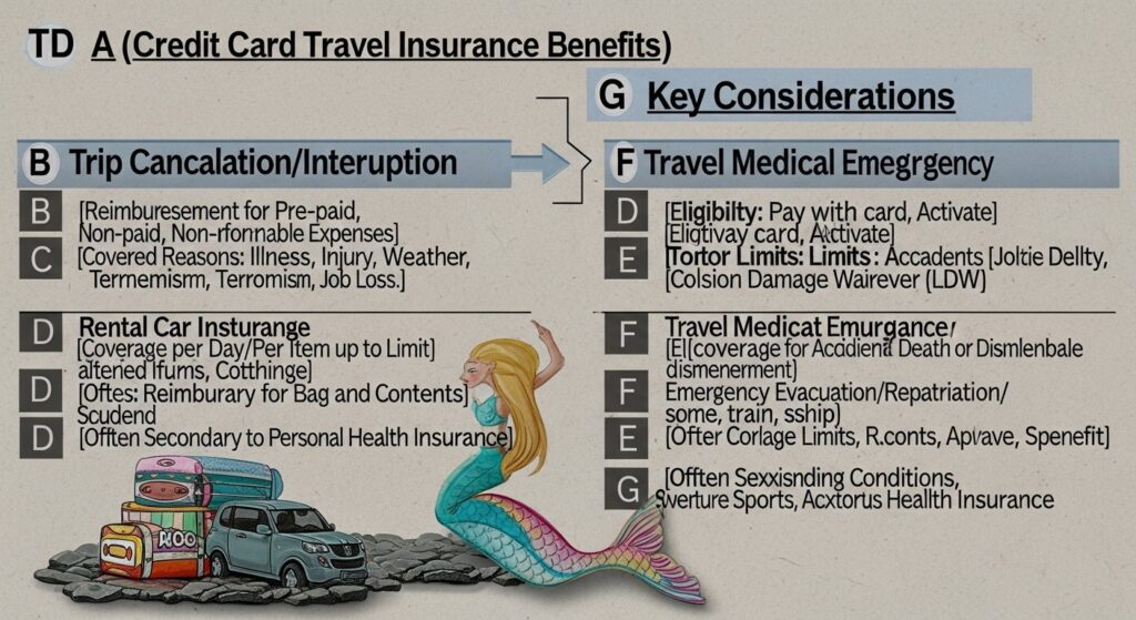 travel insurance credit card benefits — featured illustration