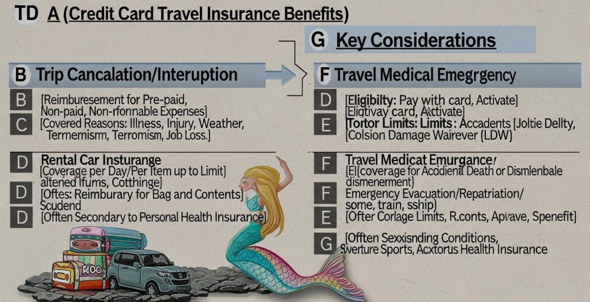 travel insurance credit card benefits — featured illustration