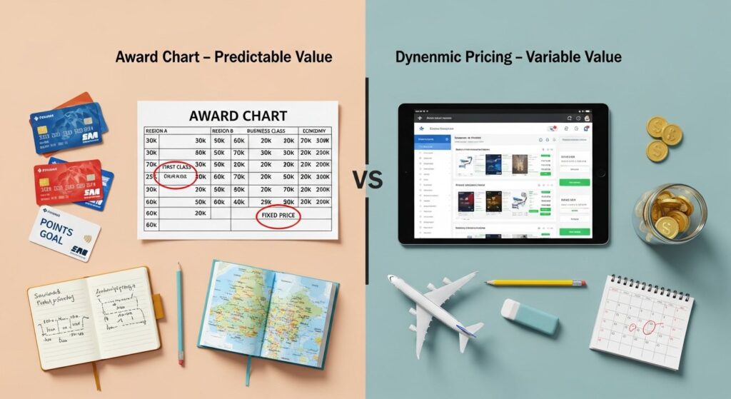 Airline award chart vs dynamic pricing affecting rewards and loyalty program smart shopping