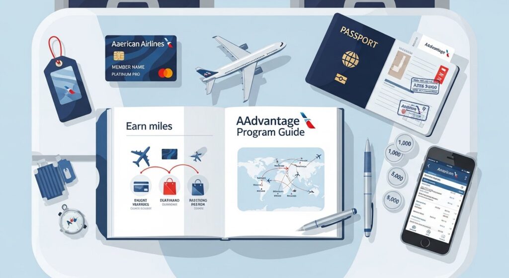 Featured illustration for American Airlines AAdvantage loyalty rewards program guide