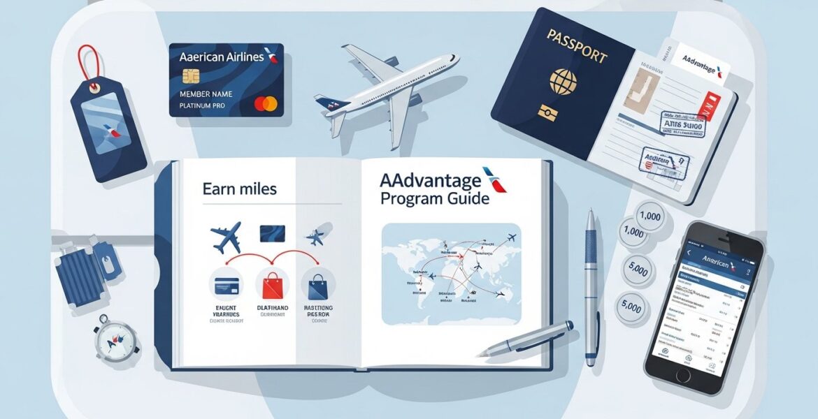 Featured illustration for American Airlines AAdvantage loyalty rewards program guide
