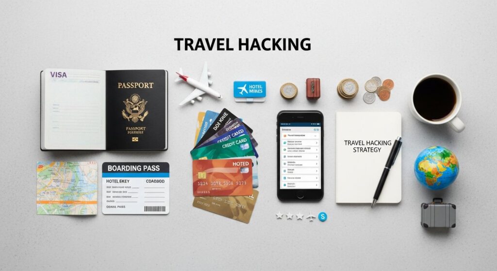 Featured illustration for beginner's guide to travel hacking, rewards & loyalty programs