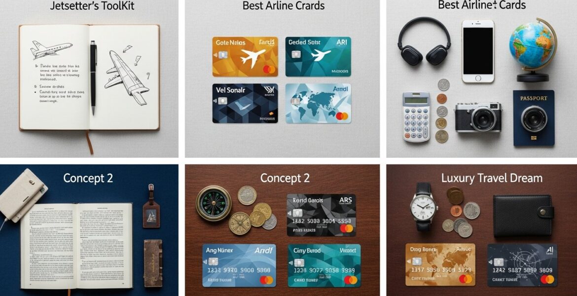 Featured illustration of airline credit cards and rewards for loyalty programs