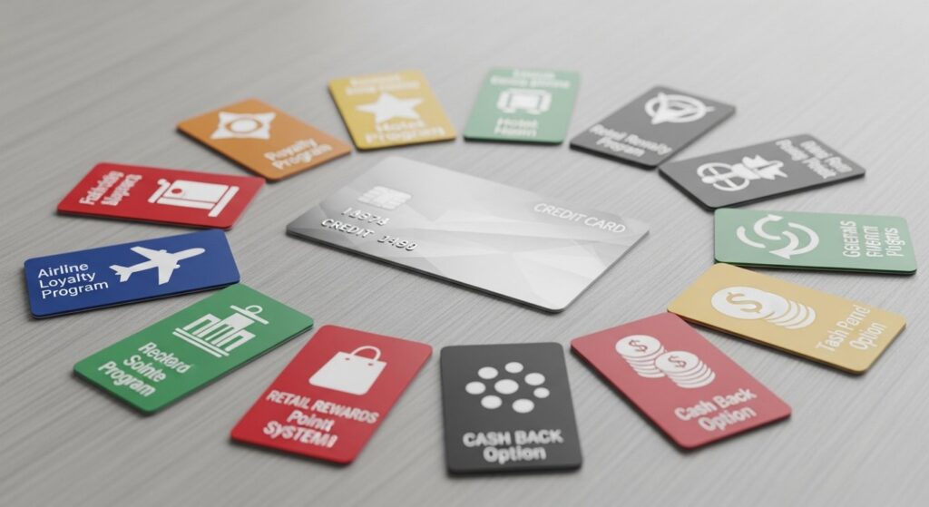 Credit card rewards transfer partners illustration for loyalty programs and smart shopping