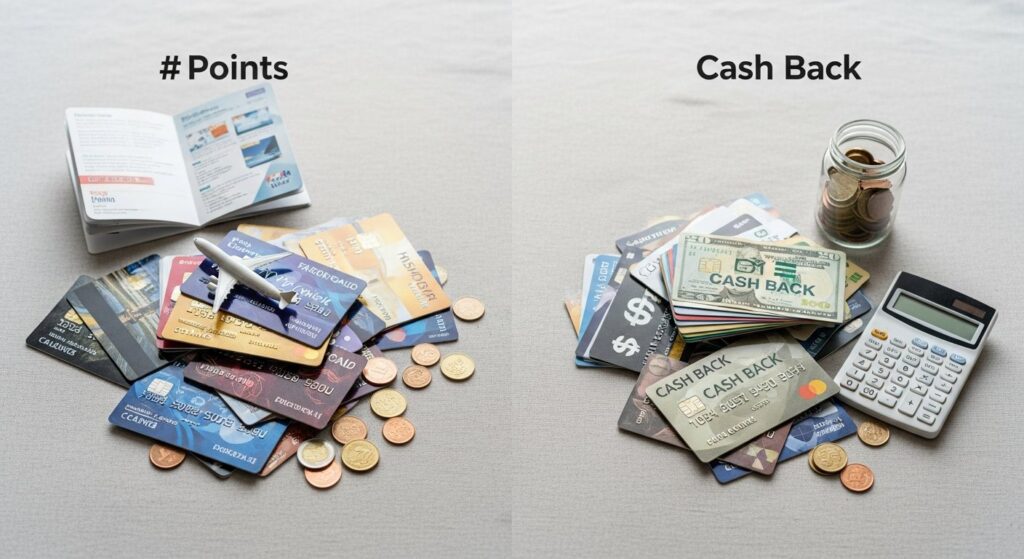 Featured illustration comparing reward points vs cash back in loyalty programs and smart shopping
